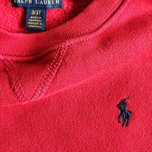 Polo Ralph Lauren bright red sweatshirt size 4 cotton blend